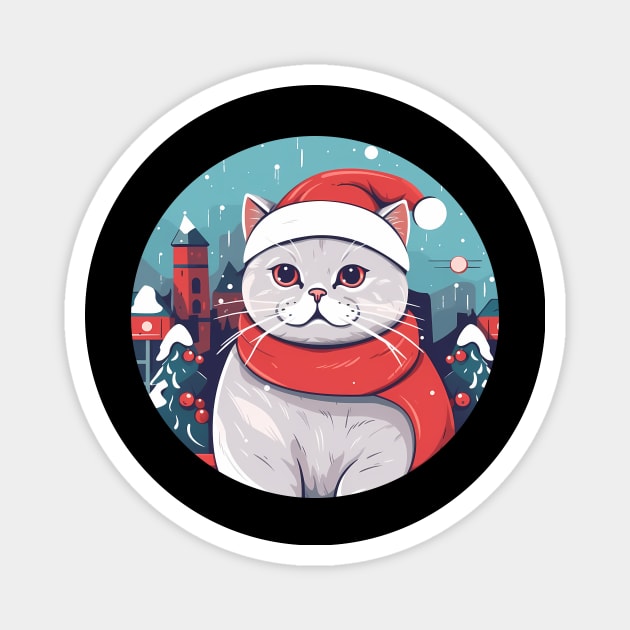 British Shorthair Cat Xmas, Love Cats Magnet by logiamerch